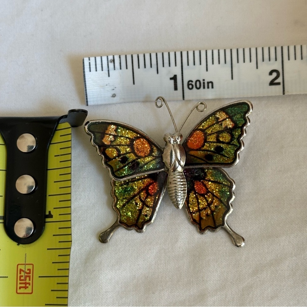Butterfly brooch pin fall colors - Picture 8 of 11